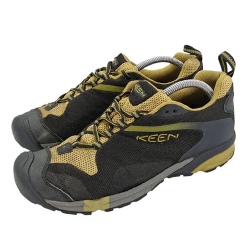 Keen Hiking Shoes Womens Size 10.5 Black Tan Trail Mesh Lace Up Outdoor